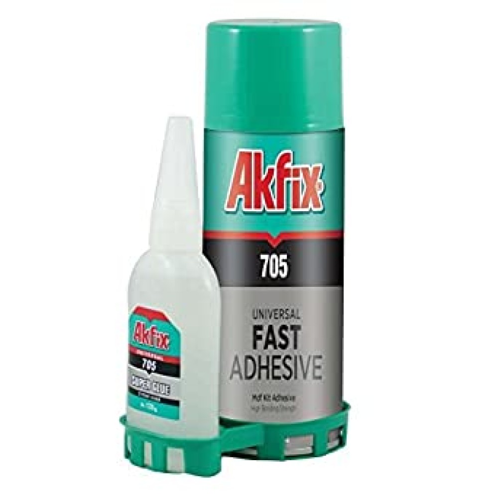 akfix705supercagluewithsprayactivatorwoodmetalplasticleathercrafts